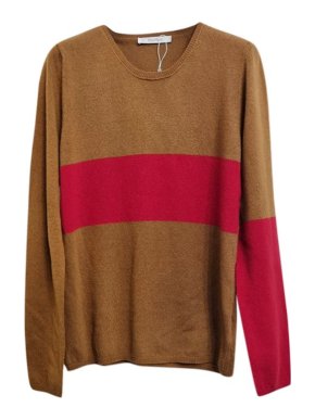 MaxMara camel & red fine knit wool jumper