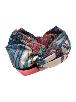 Gucci multicolour silk twill twist headband