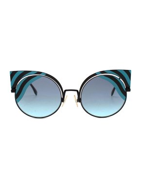 Fendi Blue & Black Striped Hypnoshine Sunglasses
