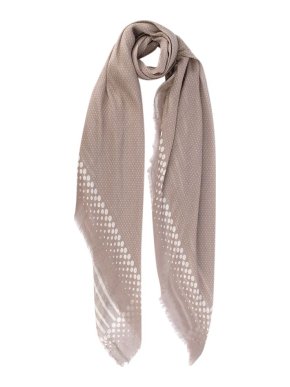 Altea Ivory polka Dot Taupe Silk Scarf