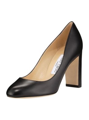 Jimmy Choo Black Leather Laria 100mm Pumps