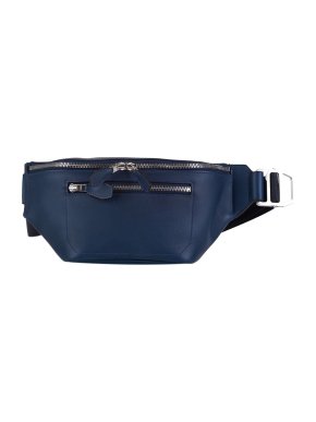 Hermes navy leather & canvas Cristobal City Slide belt bag