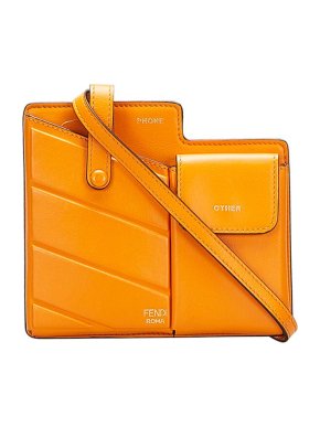 Fendi orange leather Bustine Mini Century bag