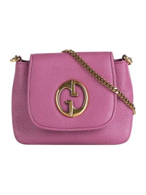 Gucci mauve leather 1973 chain crossbody bag