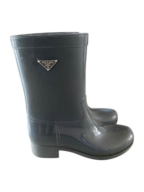 Prada grey rubber rain boots