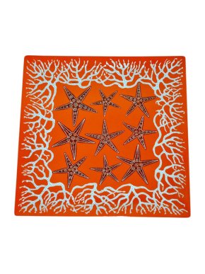 Hermes orange & white porcelain Faune et Flore du Lagon plate