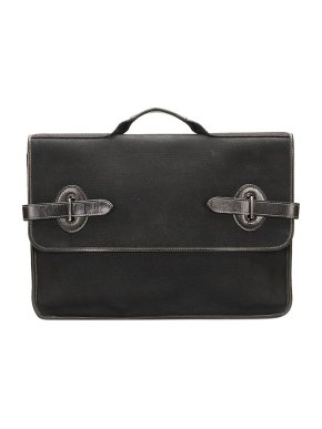 Hermes black canvas & leather Toile Buenaventura MM bag