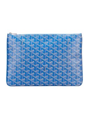 blue Goyardine canvas Senat MM pouch