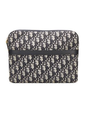 Dior navy Oblique jacquard travel pouch