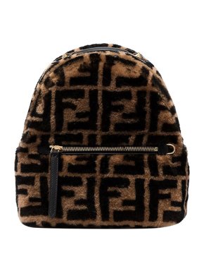 Fendi FF Shearling Mini Backpack