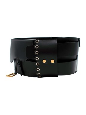Dior Black Smooth Leather Deep Saddle Belt - Size 75