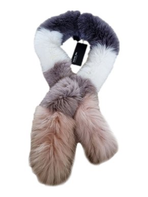 Yves Salomon Colourblock Raccoon & Fox Fur Stole