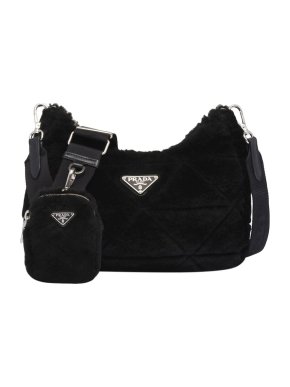 Prada Shearling Shoulder Bag