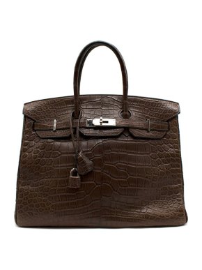 Hermes Birkin 35 Matte Gris Elephant Alligator PHW