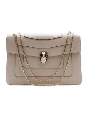 Bvlgari Cream Serpenti Forever Shoulder Bag
