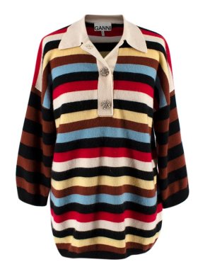 Ganni Multicoloured Stripe Cashmere Jumper