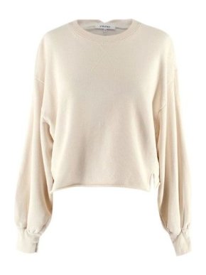 Frame Winter White Cotton Crop Jumper