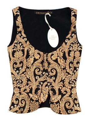 black & gold metallic jacquard The Corselette bustier top