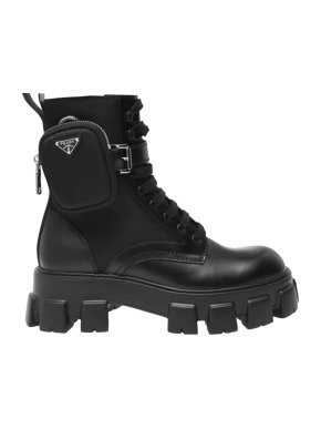 Prada Black Monolith Leather Boots