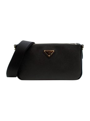 Prada Black & Gold Saffiano Re-Edition 2000 Mini Bag