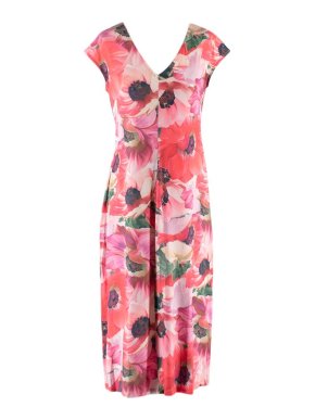 Saks Potts Josephine Floral Printed Pink Midi Dress
