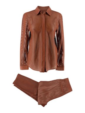Zeynep Arcay Lasercut Leather Pants & Shirt