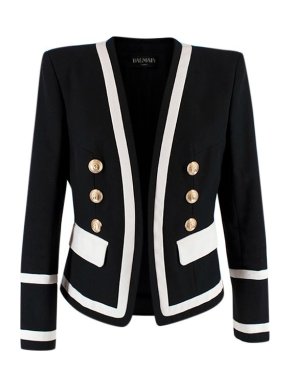 Balmain Black & White Double Breasted Blazer