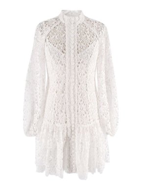Zimmermann Empire White Guipure Lace Mini Dress