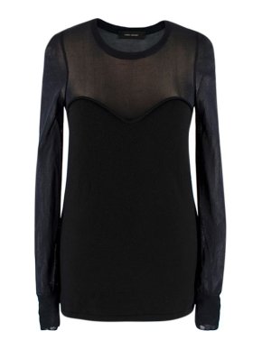 Isabel Marant Black Mesh Panel Top