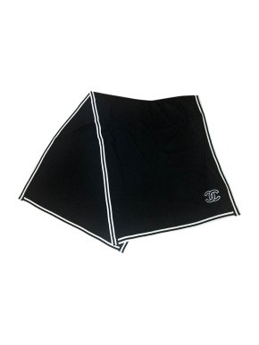 Chanel Black & White Cashmere Blend Scarf