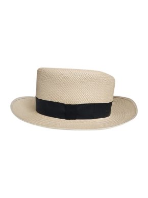 Ede & Ravenscroft Woven Grosgrain Trimmed Panama Hat - Size 7