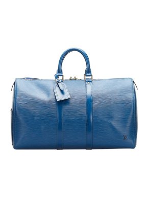 Louis Vuitton Blue Epi Leather Keepall 45