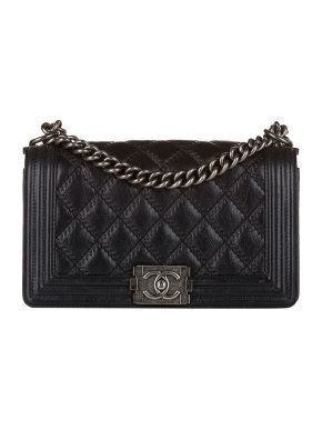 Chanel Medium Double Stitch Lambskin Boy Flap Bag