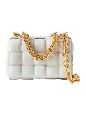 Bottega Veneta Cassette chain-embellished padded intrecciato leather shoulder bag