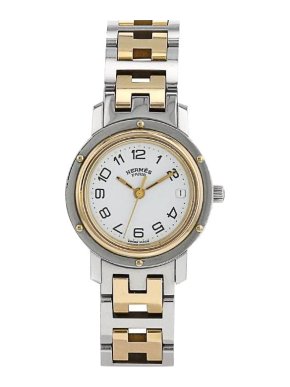 Hermes Stainless Steel & Yellow Gold Vintage Clipper Watch