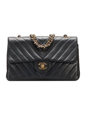 Chanel Small Vintage Chevron Lambskin Double Flap