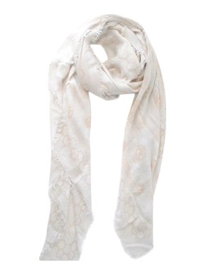 Alexander McQueen Silk Blend Beige Scarf