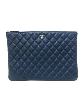 Chanel Blue Quilted Leather O Case