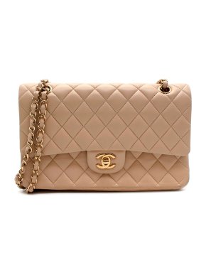 Chanel Beige Quilted Leather Classic Double Flap