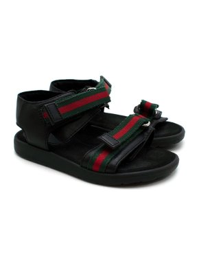 Gucci Kids 24 Web Detail Leather Sandals