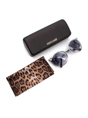 Roberto Cavalli Sunglasses, silver framing, snake with small crystals detailing