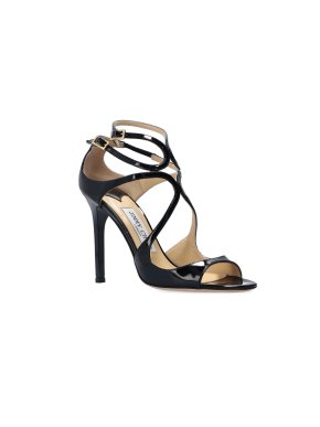 Jimmy Choo Black Patent Lang 110mm Sandals