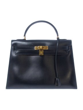 Hermes Indigo Vintage Box Kelly Sellier 32