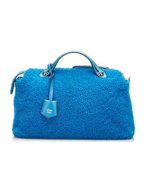 Fendi Blue Shearling By The Way Bag