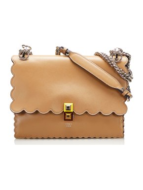 Fendi Scalloped Studded Kan I Shoulder Bag