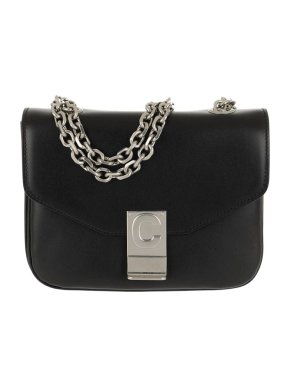 Celine Black Polished Leather Small C Bag