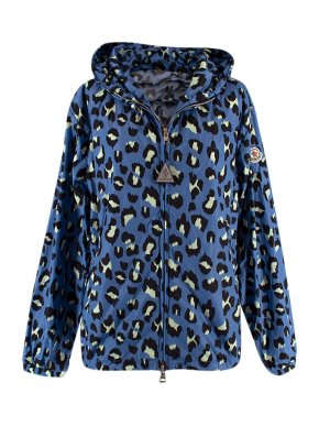 Moncler Blue Animal Print Rain Coat