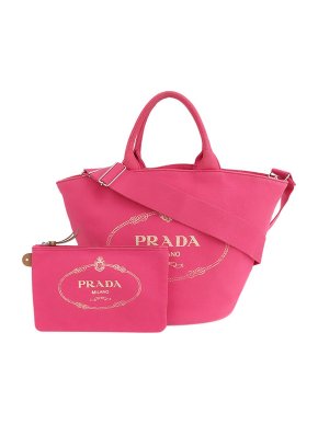 Prada Pink Canvas Canapa Satchel