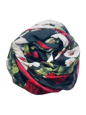Dolce & Gabbana Rose Print Cashmere Blend Scarf