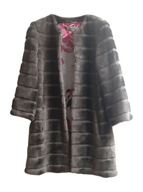 Balmain Grey Faux Fur Coat